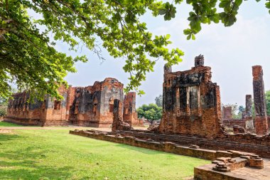 Ayutthaya arkeoloji parkı, Wat Phra Si Santhe - 21 Ocak 2020 - Asya, Tayland, Phra Nakhon Si Ayutthaya, eski Siyam başkenti.