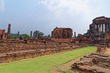 Ayutthaya arkeoloji parkı, Wat Phra Si Santhe - 21 Ocak 2020 - Asya, Tayland, Phra Nakhon Si Ayutthaya, eski Siyam başkenti.