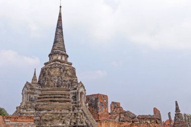 Ayutthaya arkeoloji parkı, Wat Phra Si Santhe - 21 Ocak 2020 - Asya, Tayland, Phra Nakhon Si Ayutthaya, eski Siyam başkenti.