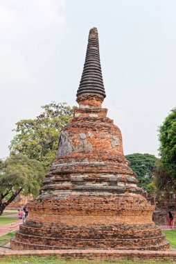 Ayutthaya arkeoloji parkı, Wat Phra Si Santhe - 21 Ocak 2020 - Asya, Tayland, Phra Nakhon Si Ayutthaya, eski Siyam başkenti.