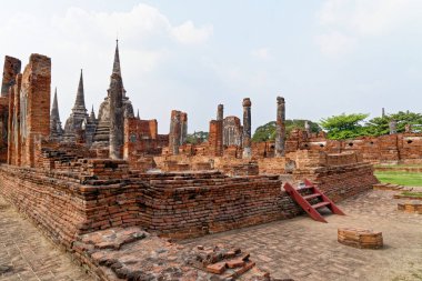 Ayutthaya arkeoloji parkı, Wat Phra Si Santhe - 21 Ocak 2020 - Asya, Tayland, Phra Nakhon Si Ayutthaya, eski Siyam başkenti.