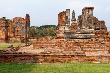 Ayutthaya arkeoloji parkı, Wat Phra Si Santhe - 21 Ocak 2020 - Asya, Tayland, Phra Nakhon Si Ayutthaya, eski Siyam başkenti.