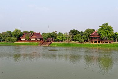 Ayuthaya Tarih Parkı 'ndaki Wat Chaiwatthanaram Tapınağı, UNESCO dünya mirası alanı Ayuthaya, Tayland - 21 Ocak 2020