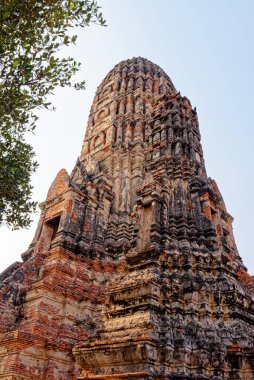 Ayuthaya Tarih Parkı 'ndaki Wat Chaiwatthanaram Tapınağı, UNESCO dünya mirası alanı Ayuthaya, Tayland - 21 Ocak 2020