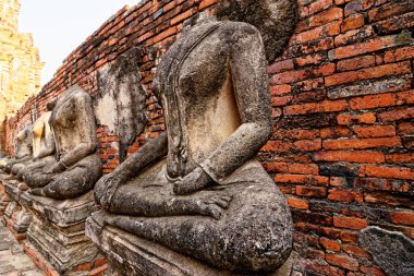 Ayuthaya Tarih Parkı 'ndaki Wat Chaiwatthanaram Tapınağı, UNESCO dünya mirası alanı Ayuthaya, Tayland - 21 Ocak 2020