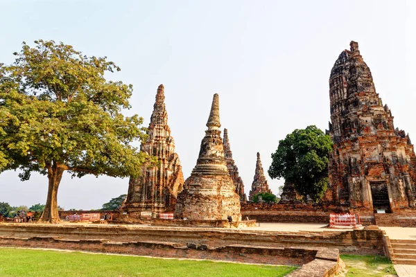 Templo Wat Chaiwatthanaram Parque Histórico Ayuthaya Patrimônio Mundial Unesco Ayuthaya — Fotografia de Stock