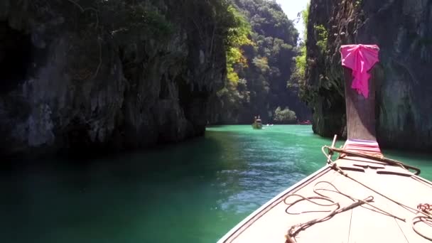 Menjelajah Laguna Koh Hong Laut Andaman Dan Taman Tharn Bok — Stok Video