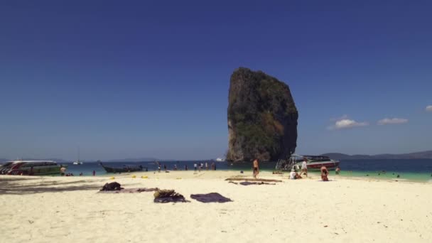 Cel Podróży Zatoka Phra Nang Wyspa Poda Prowincja Krabi Tajlandia — Wideo stockowe