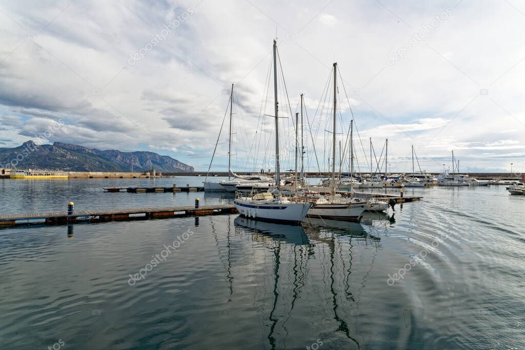 View of Arbatax harbour - East coast of Sardinia - Italy 20th of May, 2019