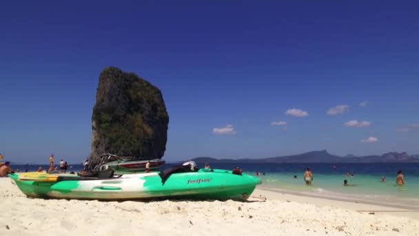 Місце Подорожі Затока Пра Нанг Острів Пода Провінція Крабі Таїланд — стокове відео