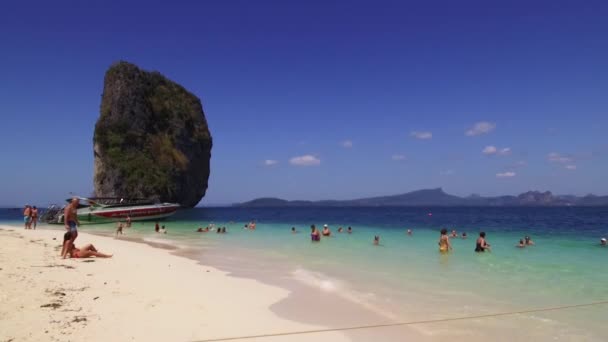 Місце Подорожі Затока Пра Нанг Острів Пода Провінція Крабі Таїланд — стокове відео