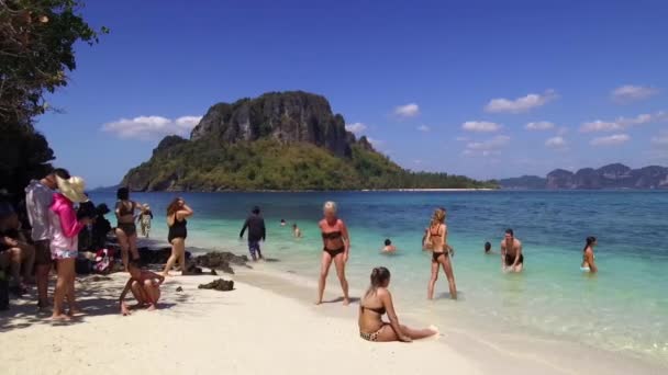 Travel Destination Beach Tup Island Also Known Tub Island Koh — Stock Video