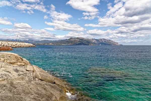 Strand Von Rocce Rosse Rote Porphyrfelsen Von Arbatax Tortoli Provinz — Stockfoto