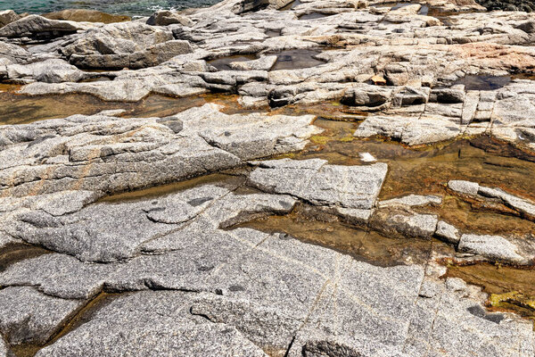 Beach of Rocce Rosse, red porphyry rocks of Arbatax, Tortoli, Ogliastra province, Sardinia, Italy, Europe - 18th of May 2019