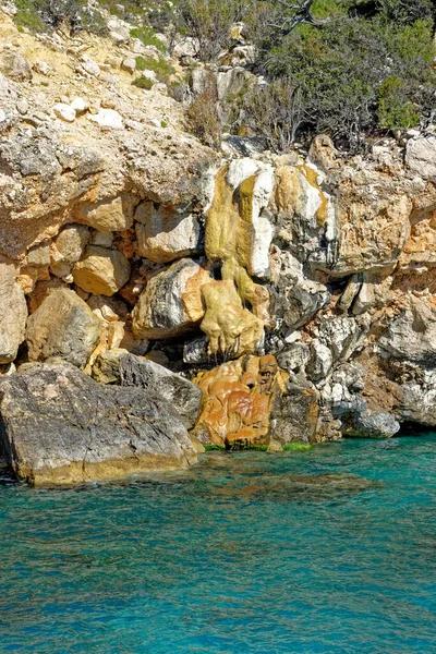 Cruisen Blauwe Zee Rotsachtige Kust Golf Van Orosei Oostkust Van — Stockfoto