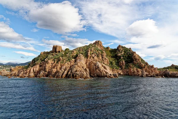 Остров Ольястра Сардиния Италия Небольшой Архипелаг Тремя Порфировыми Гранитными Скалами — стоковое фото