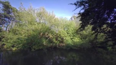 18 Mayıs 2020 Reading, Berkshire, İngiltere 'de Kennet Nehri ve Kennet ve Avon Kanalı boyunca yürümek