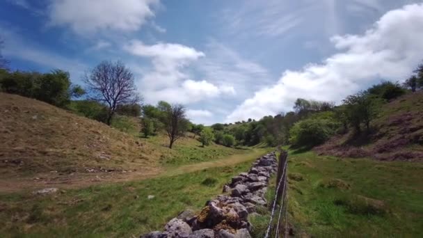 Widok Cheddar Gorge Somerset Anglia Wąwóz Wapienny Mendip Hills Cheddar — Wideo stockowe