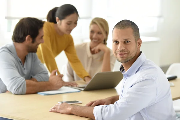 Man attending work meeting — Stock Photo, Image