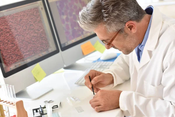 Microbiologist in office working — Stock Photo, Image