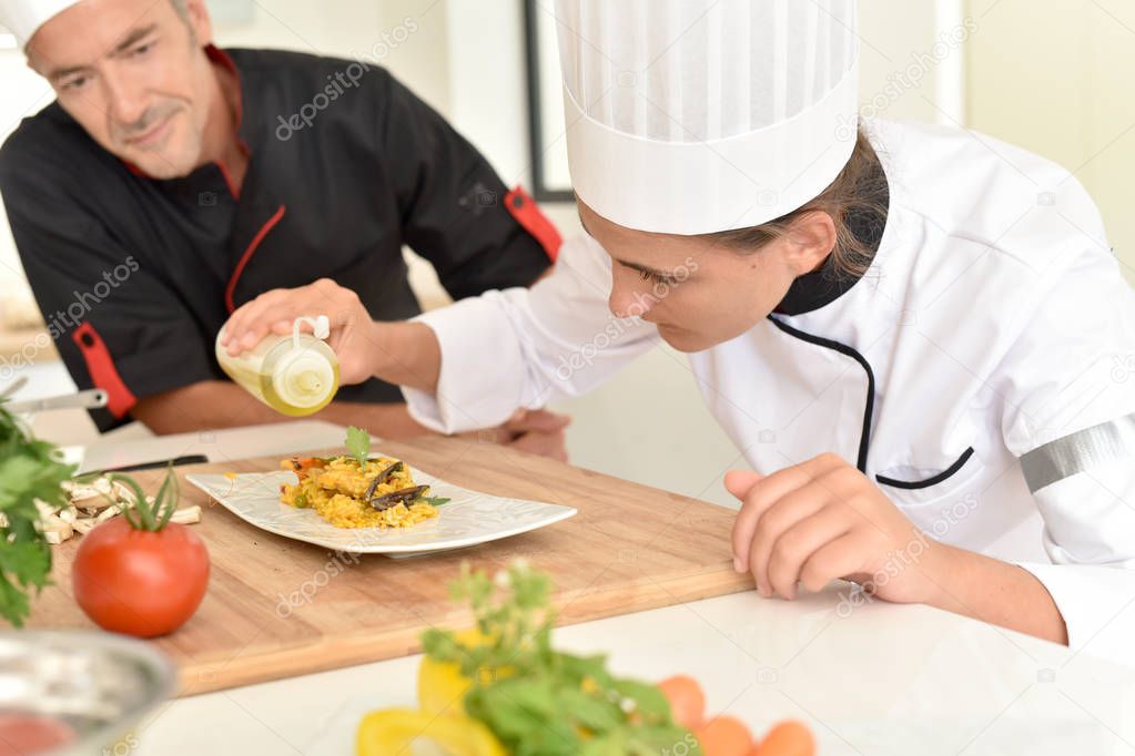  cook student in training course