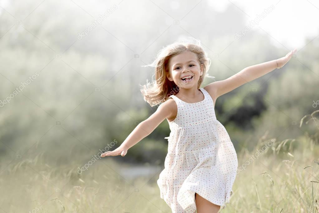 Little girl running 