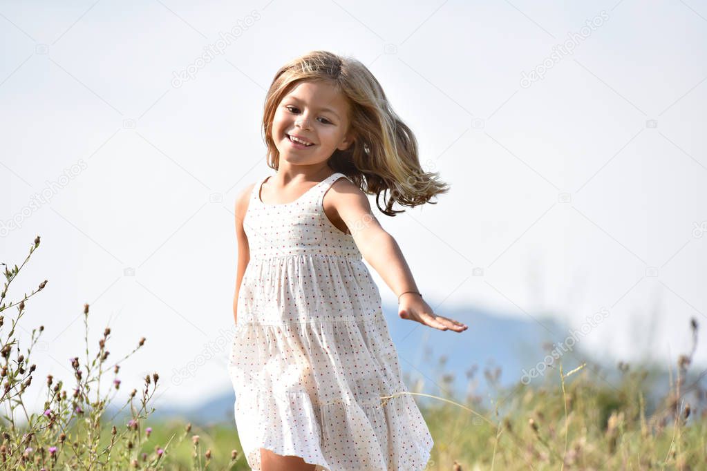 Little girl running 