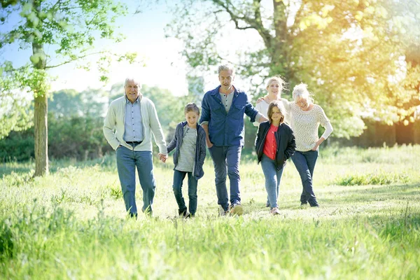 Happy family walking — Stock Photo, Image