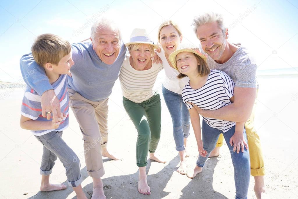 Happy intergenerational family