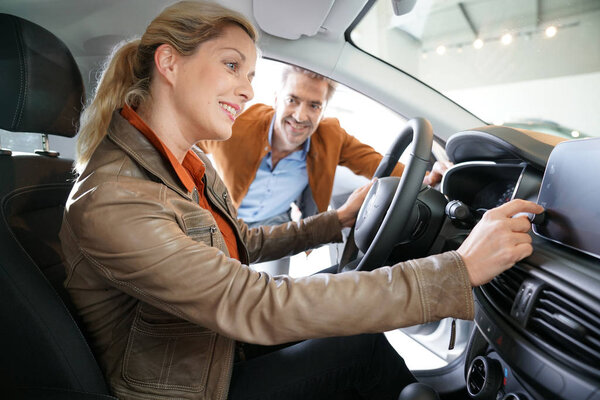 Man sitting inside vehicle 