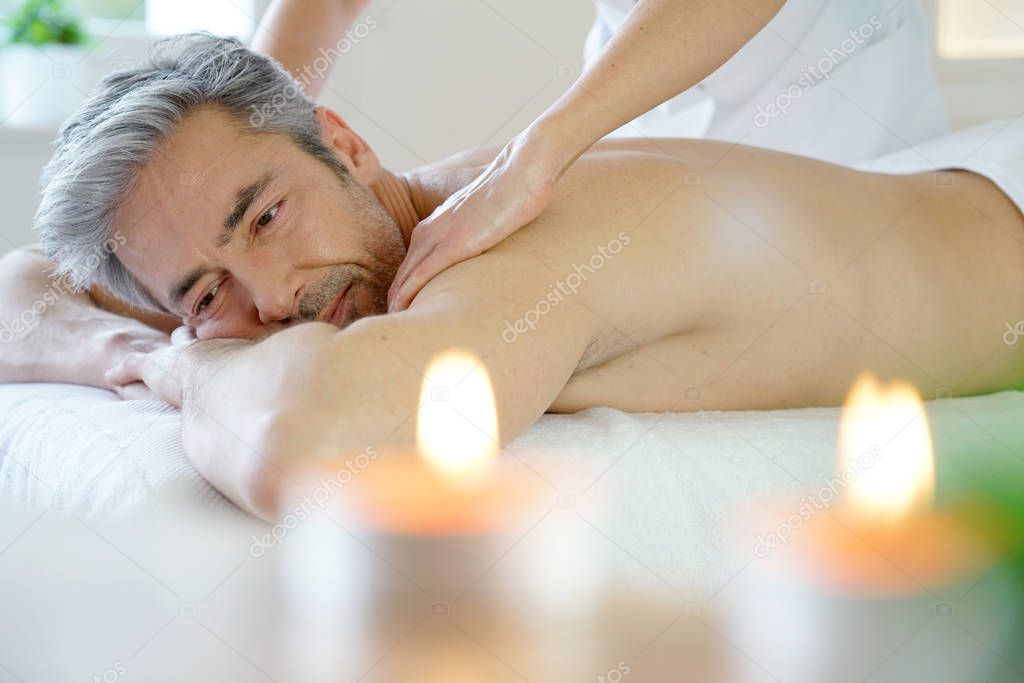 Man relaxing on massage