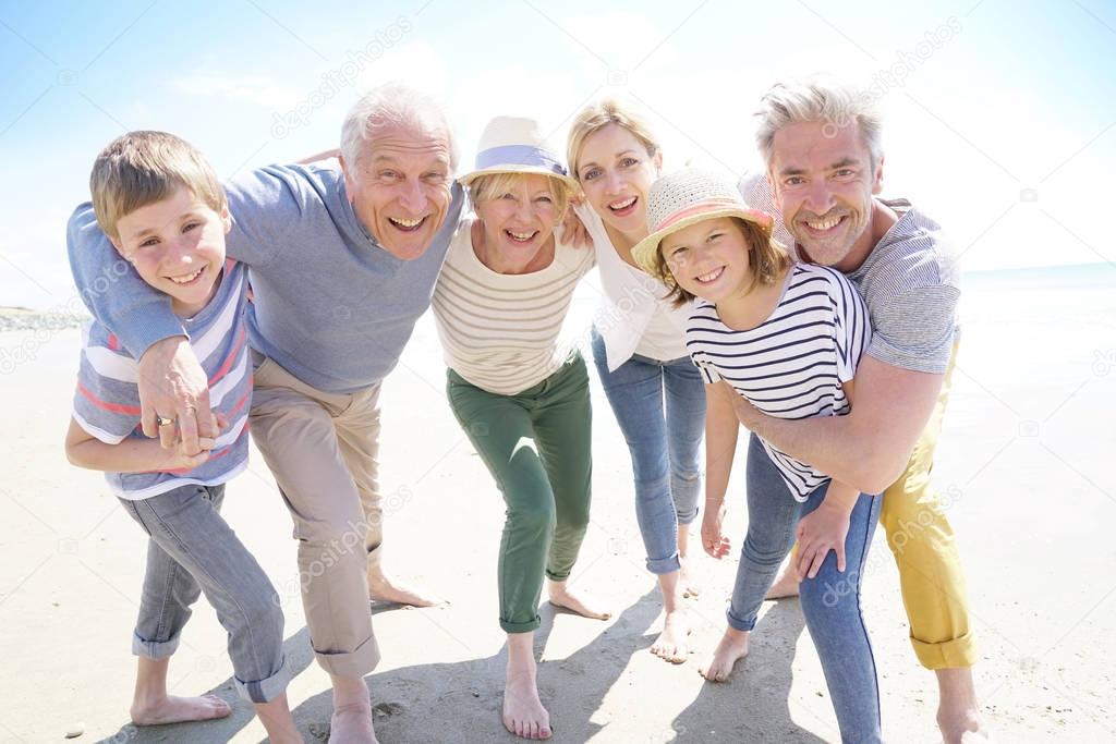 Happy intergenerational family