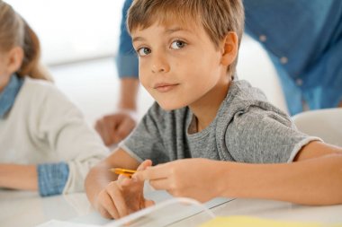 Okul sınıf öğrenci portresi
