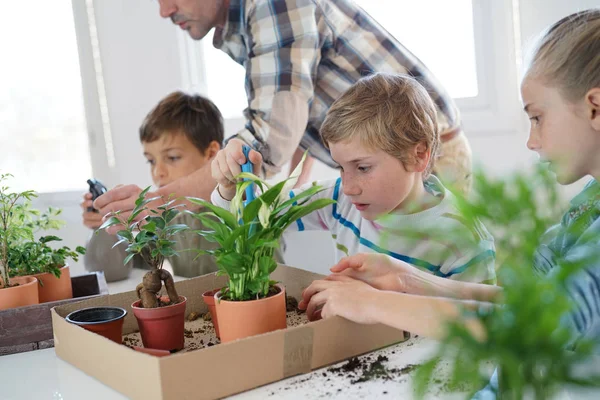 Teacher with kids on biology clas — Stock Photo, Image