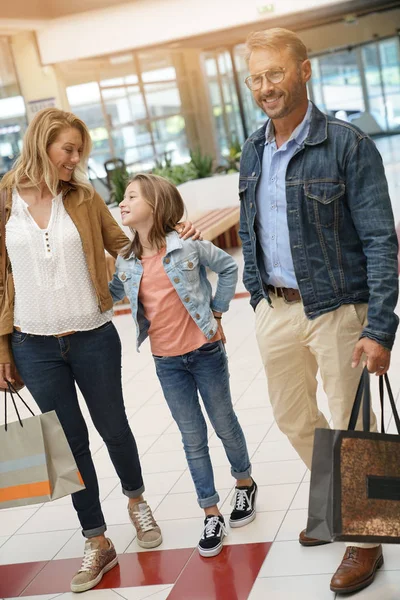 Family Shopping Day Walking Mall — Stock Photo, Image