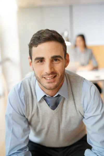 Portrait Young Businessman Looking Camera — Stock Photo, Image