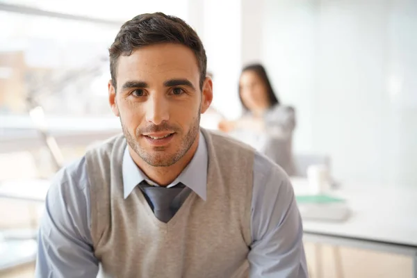 Portrait Young Businessman Looking Camera — Stock Photo, Image