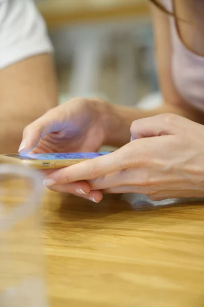 Closeup Woman Hands Smartphone — Stock Photo, Image