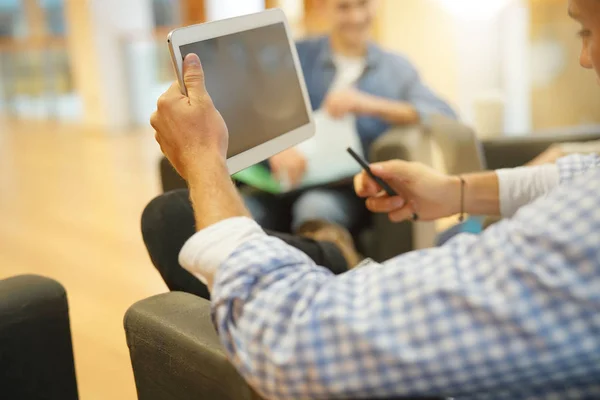Student Lounge Room Connected Tablet — Stock Photo, Image