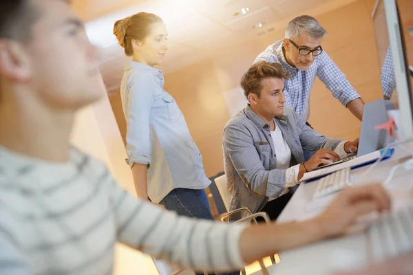 Students Attending Web Design Class Teacher — Stock Photo, Image