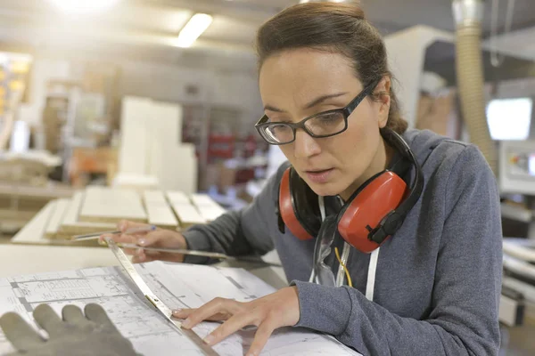 Industrial designer woman working on project