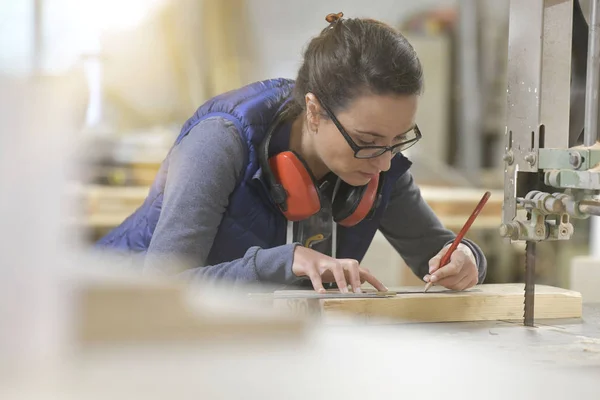 専門的な訓練 木材産業の女性 — ストック写真