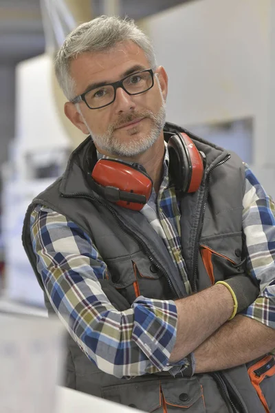 Portrait Male Wood Industry Worker — Stock Photo, Image