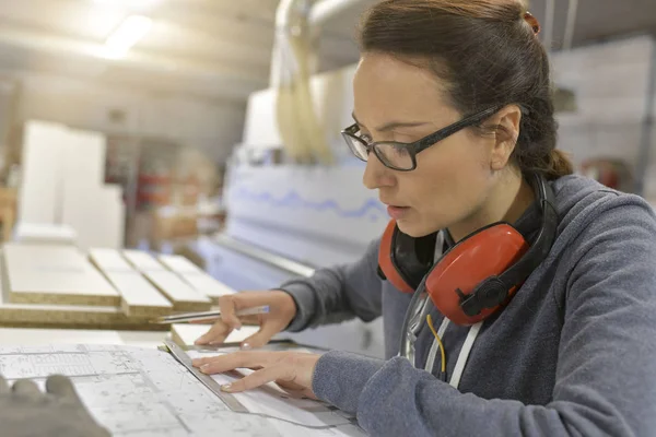 Industrial designer woman working on project
