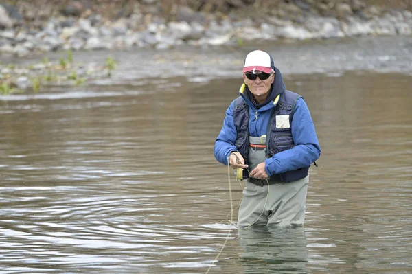 Pêcheur Mouche Dans Montana — Photo