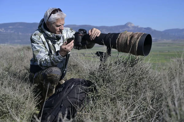 Fotograf Przyrody Safari Fotograficznej — Zdjęcie stockowe
