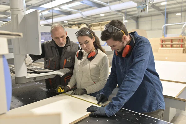 Young People Job Training Carpentry Workshop — Stock Photo, Image