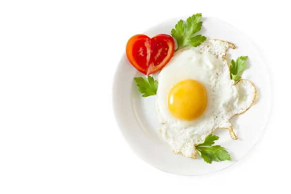 Fried egg on the white background — Stock Photo, Image