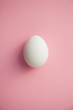 Pembe arka planda beyaz yumurta