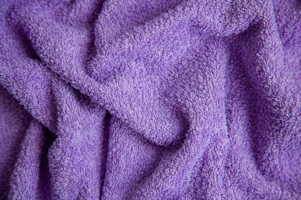 Purple Terry Cloth Nap Towel Close Textile Background — Stock Photo, Image